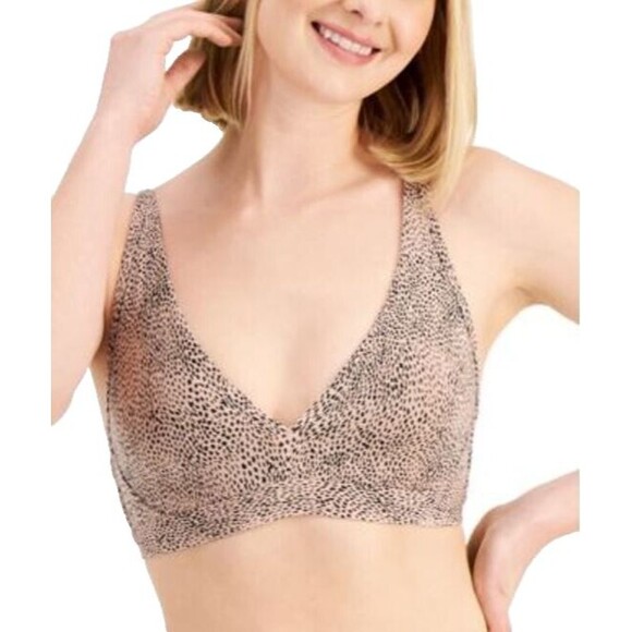 NWT Alfani Womens M Sleepwear Bra Essential Unlined Bralette Cheetah Intimates - Picture 1 of 7
